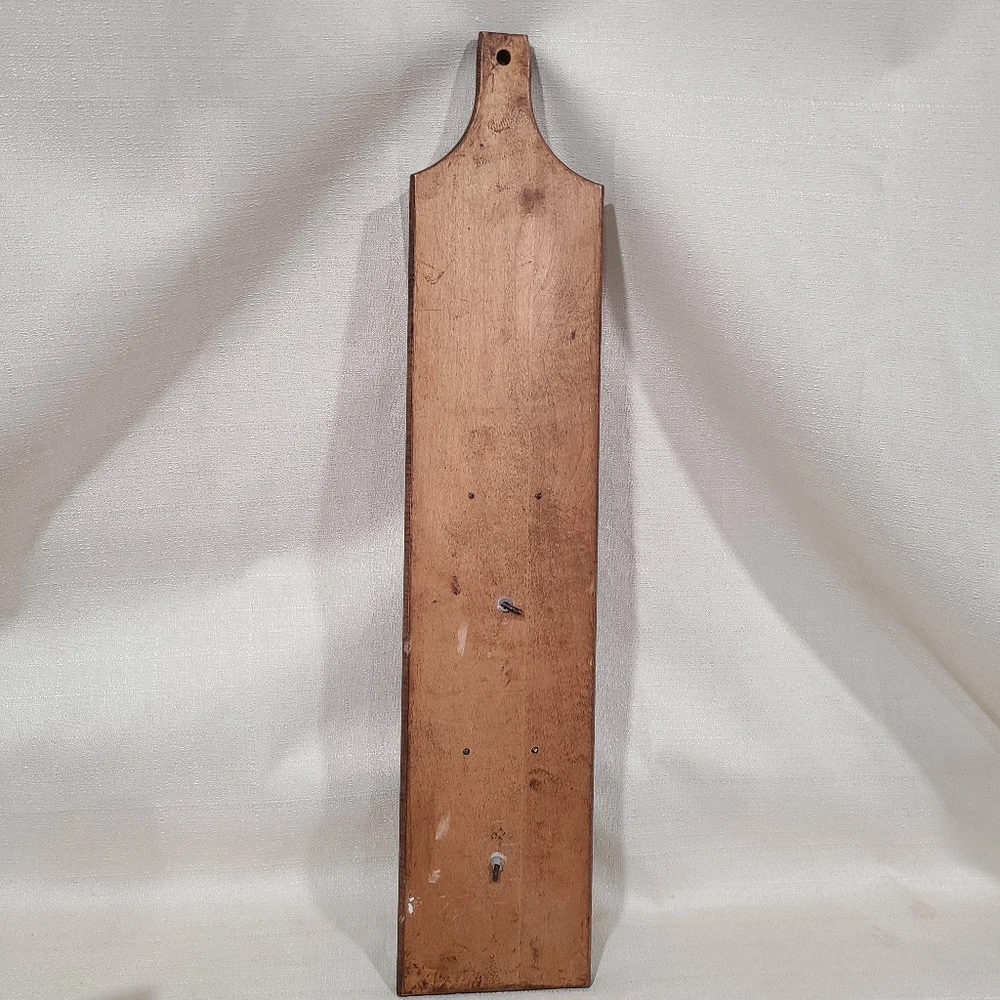 Wood Wall Hook Rack with Brass Double Hooks - Brown